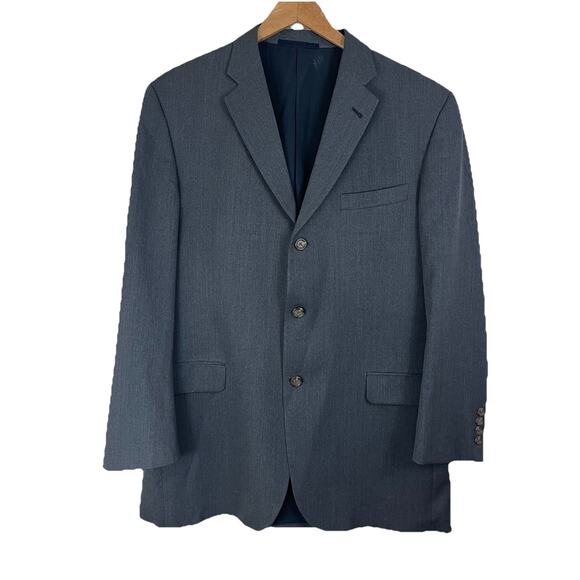BURBERRY Mens 42 Long Blazer Sport Coat Worsted Wool Gray LBS41 LBT19